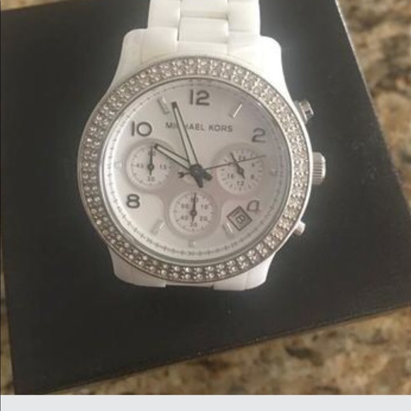 Michael Kors Crystal White Ceramic Watch MK5188